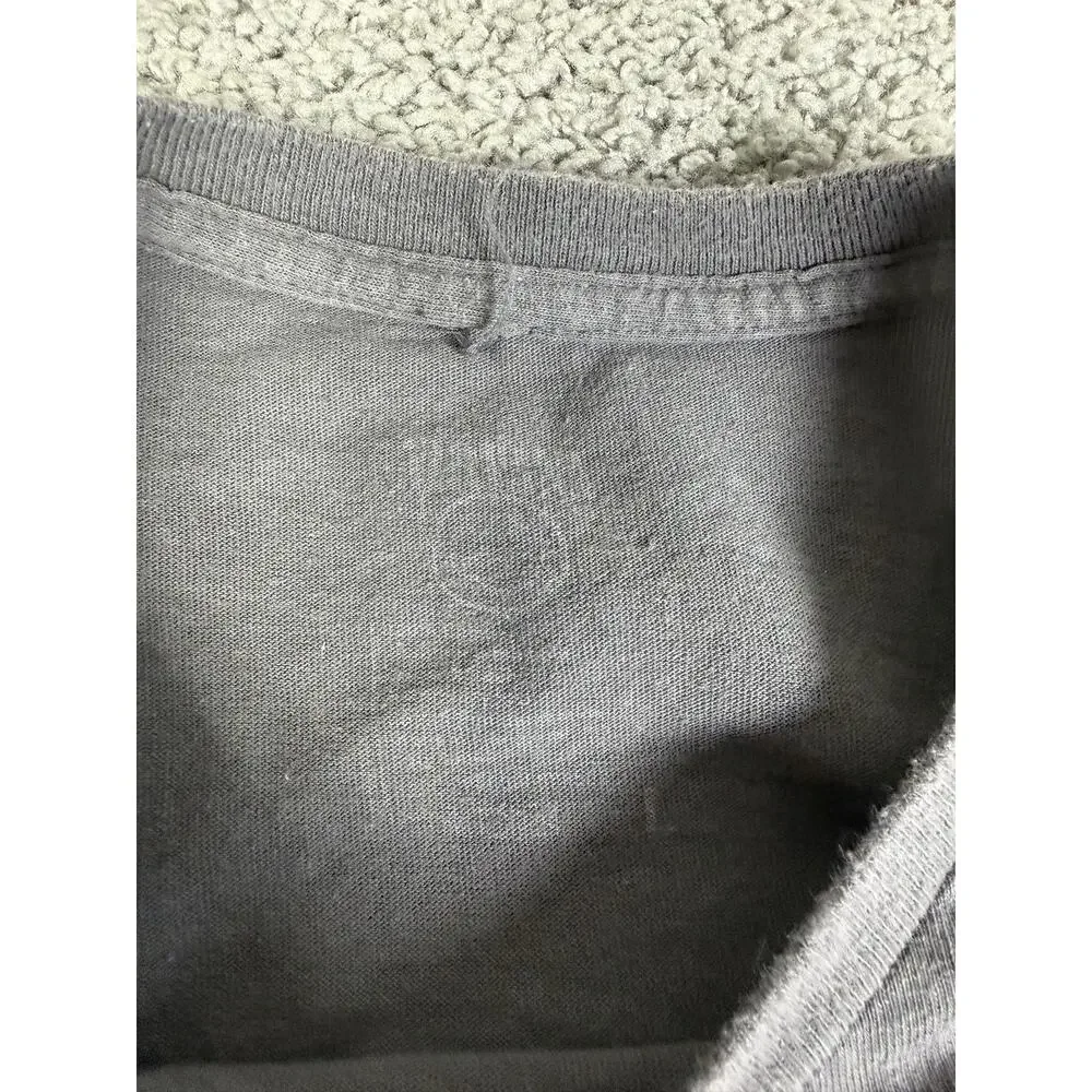 Nirvana Shirt Mens L Gray Smiley Face Graphic Crew Neck Cotton Band Logo Tee
